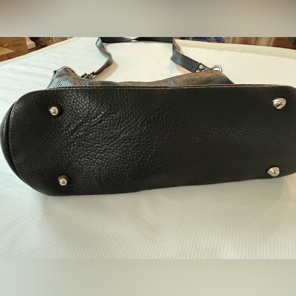 Borse in Pelle Soft Pebble Leather Black Crossbody Bag - Picture 4 of 14